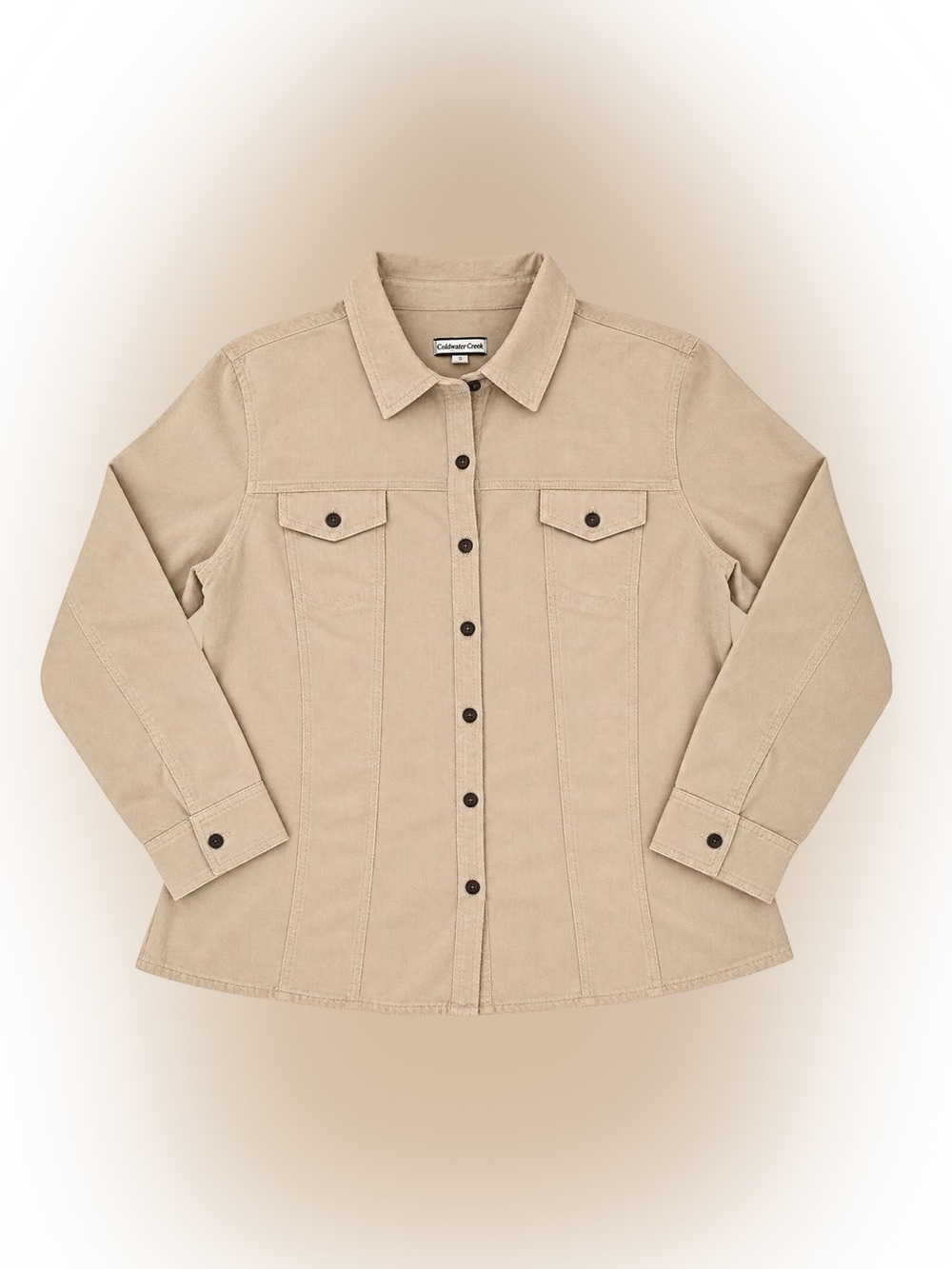 croft & barrow Beige Button-Front Jean Jacket